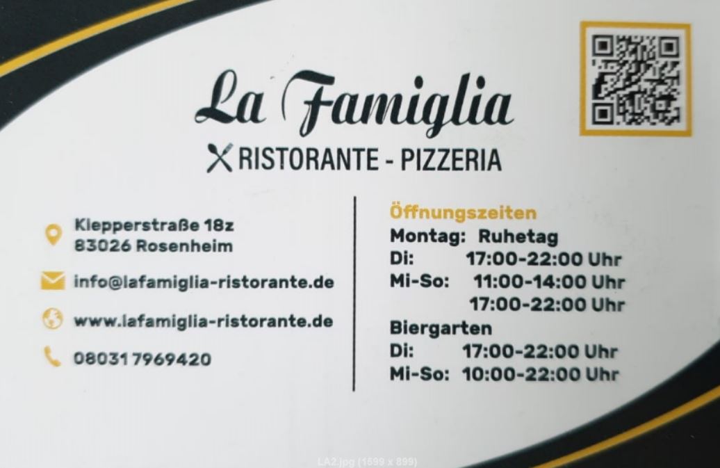 La Famiglia – unsere Vereinsgaststätte mit Biergarten eröffnet