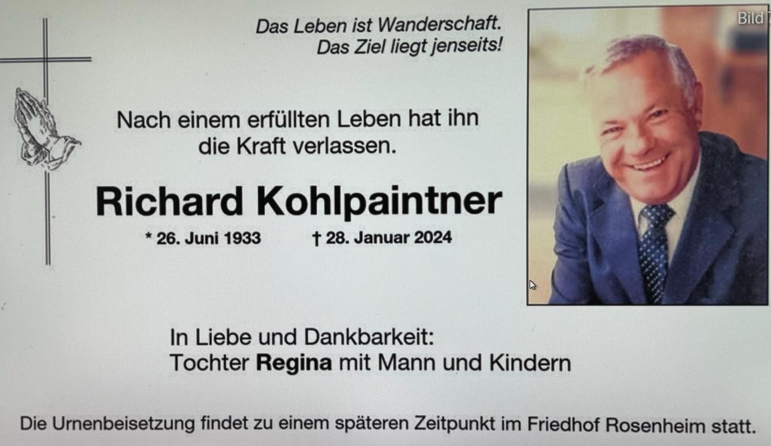 Ehrenmitglied Richard Kohlpaintner +